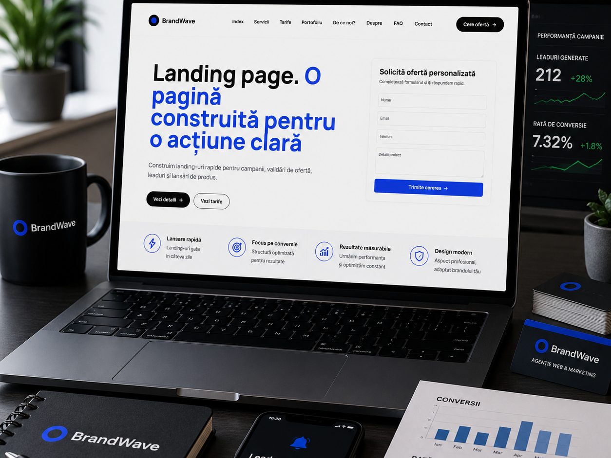 Landing Page pentru Campanii și Lead-uri