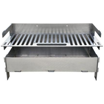 Gratar gradina cu carbuni demontabil, pliabil, camping, reglabil, tabla de 3mm - 500x220mm